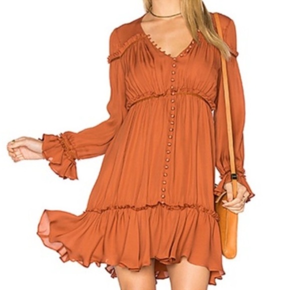cinq a sept Dresses & Skirts - Cinq a Sept Rust Silk Tierracatta Peasant Dress